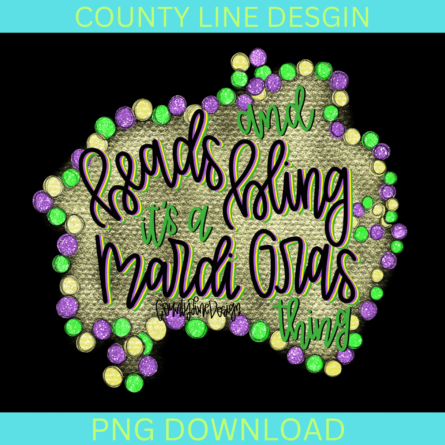 Beads and bling mardi gras PNG