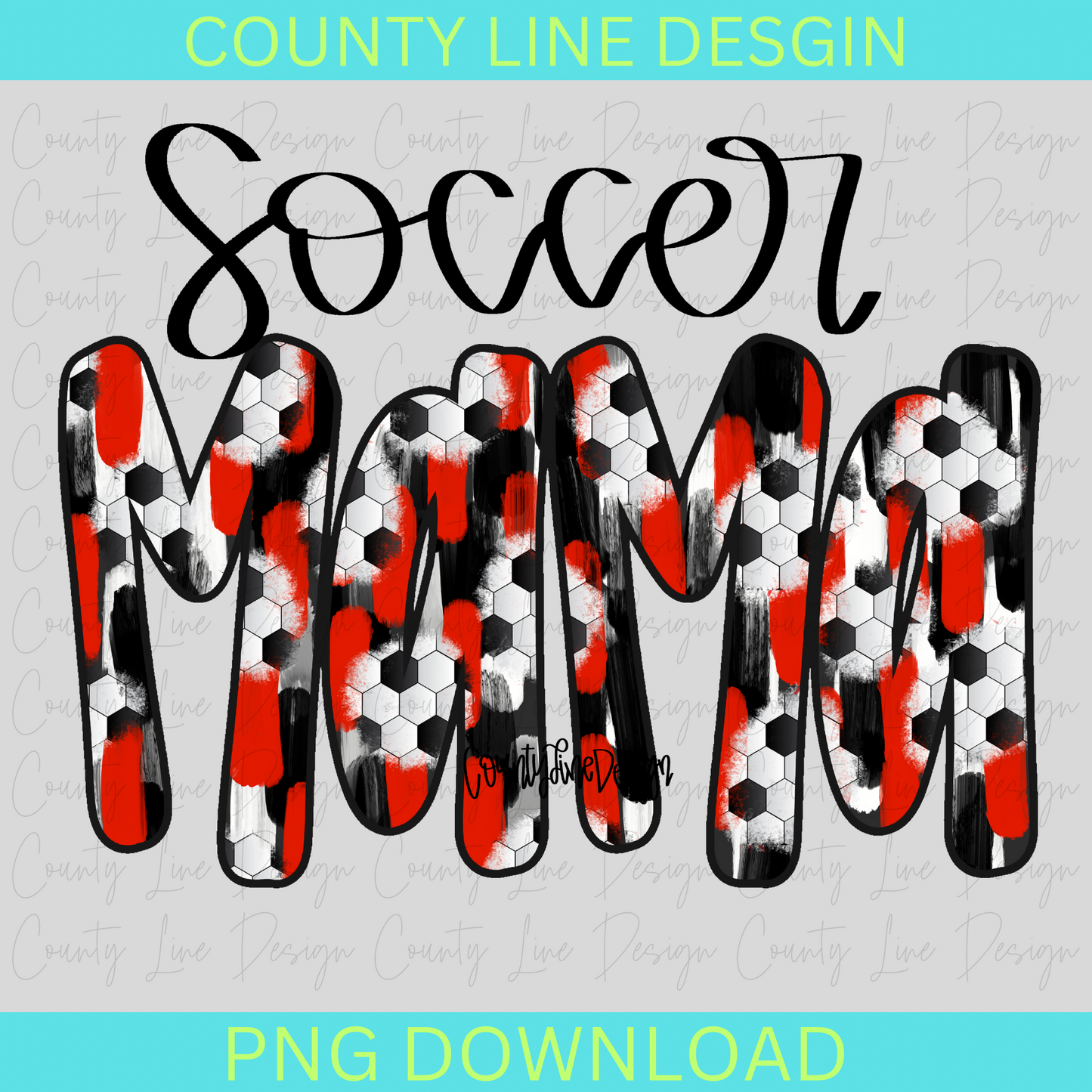 Soccer mama red/black PNG