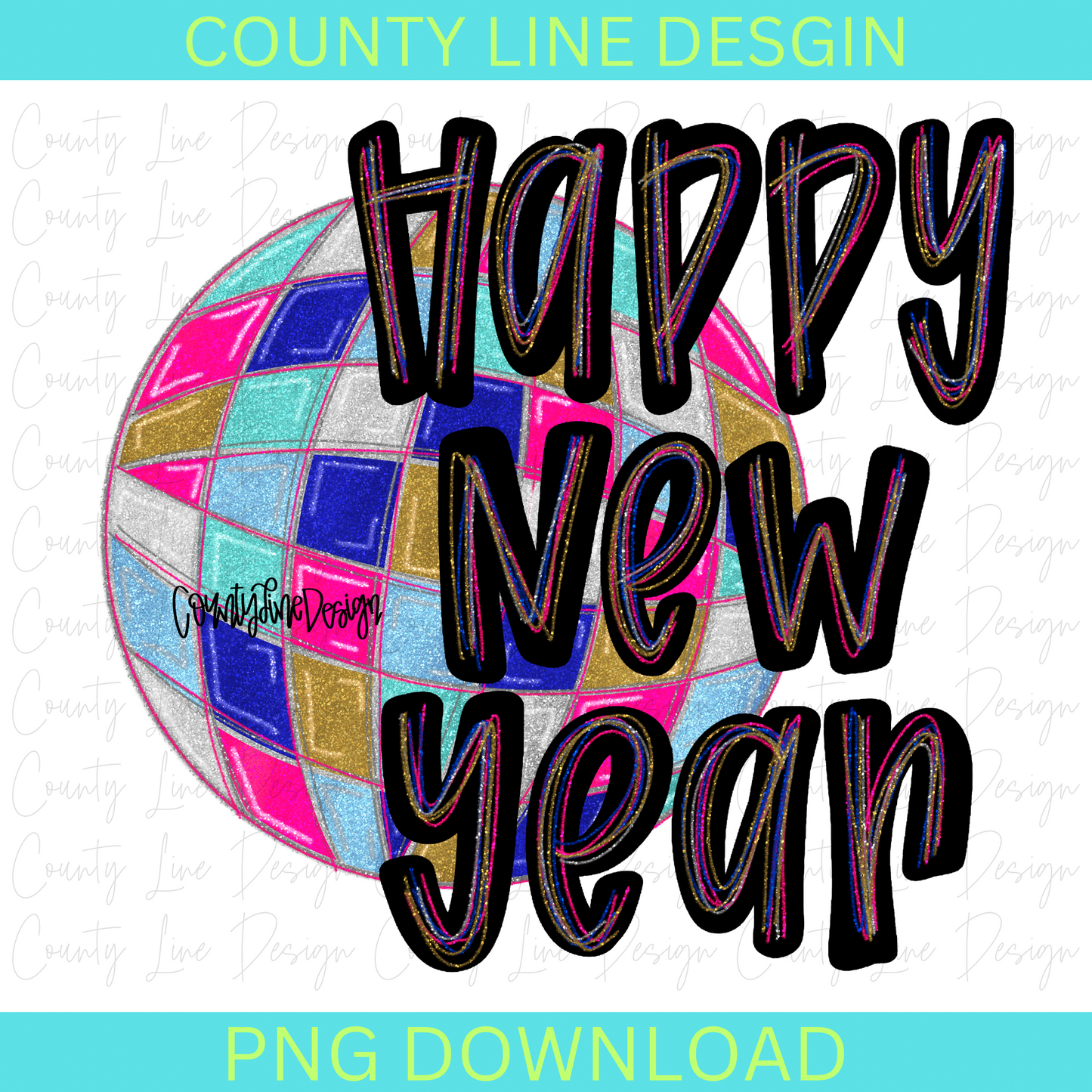 Happy New Year Disco PNG