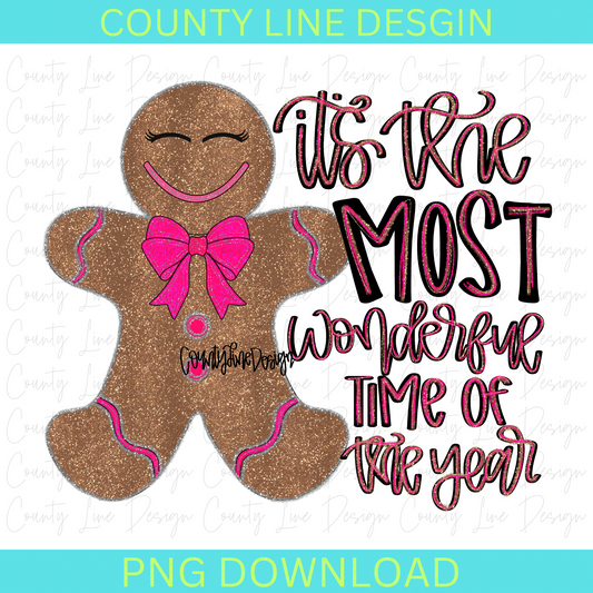 Its the most wonderful time of the year Gingerbread Christmas PNG