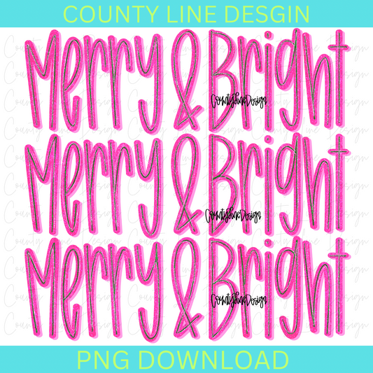 Merry & Bright Stacked PNG