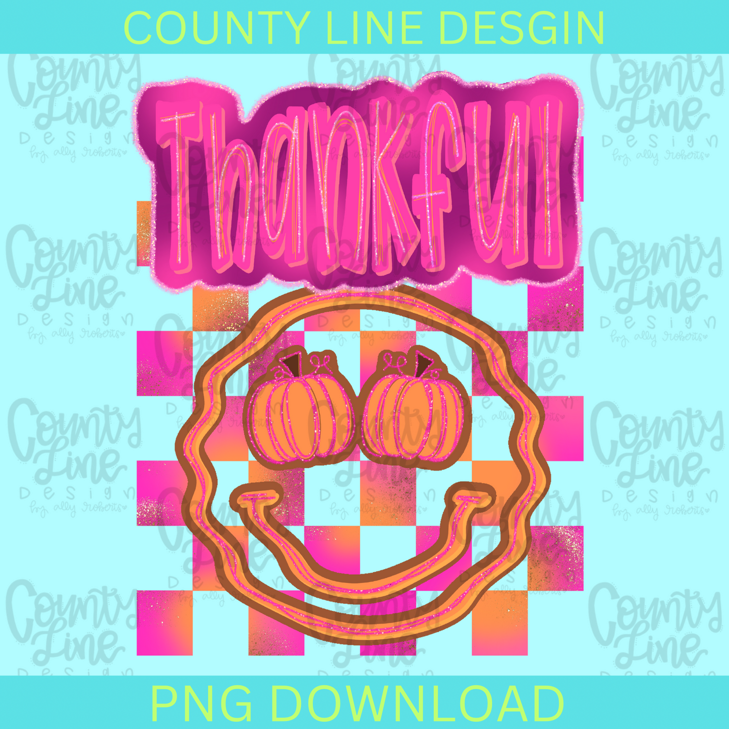 Thankful Neon PNG