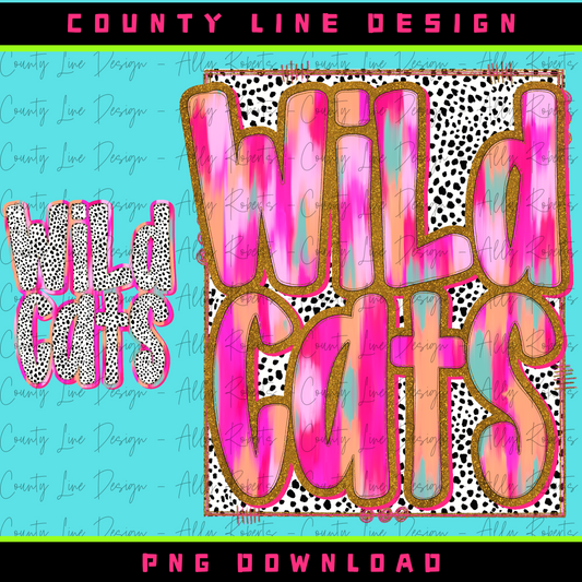 Wildcats Neon Preppy Dalmatian PNG