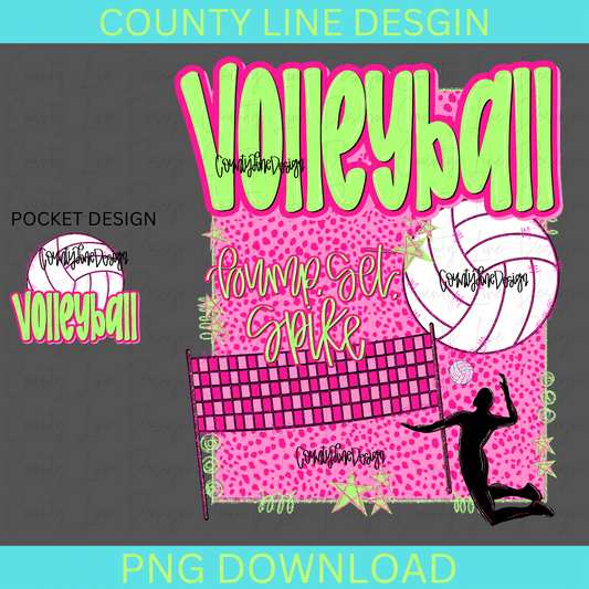 Volleyball Preppy PNG - POCKET DESIGN INCLUDED