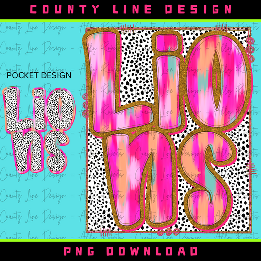 Lions Neon Preppy Dalmatian PNG