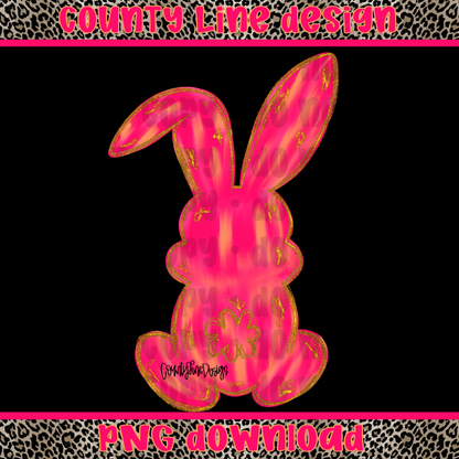 Pink Brush Stroke Bunny PNG