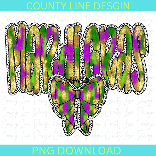 Mardi Gras Bow Dalmatian PNG