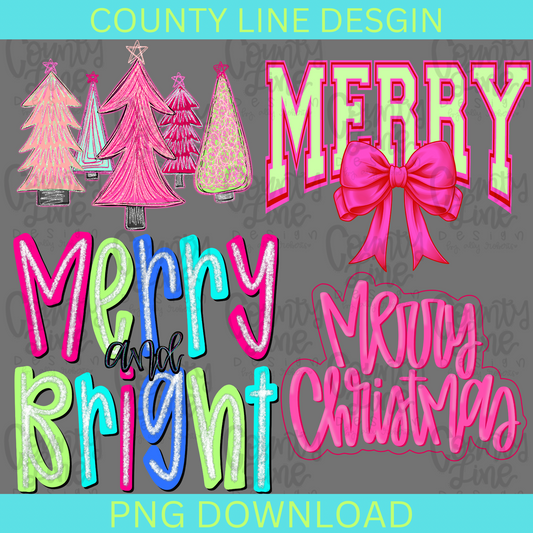 Neon Christmas BUNDLE PNG