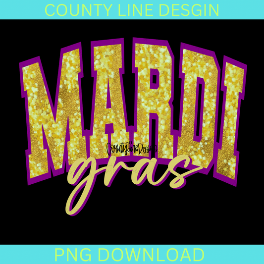 Mardi Gras gold/purple PNG