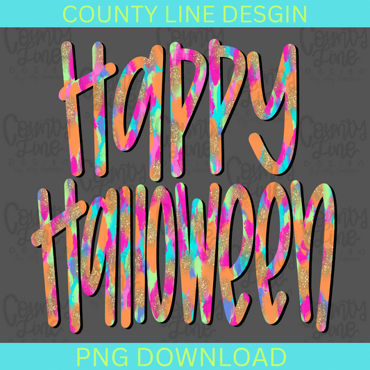 Happy Halloween Neon PNG