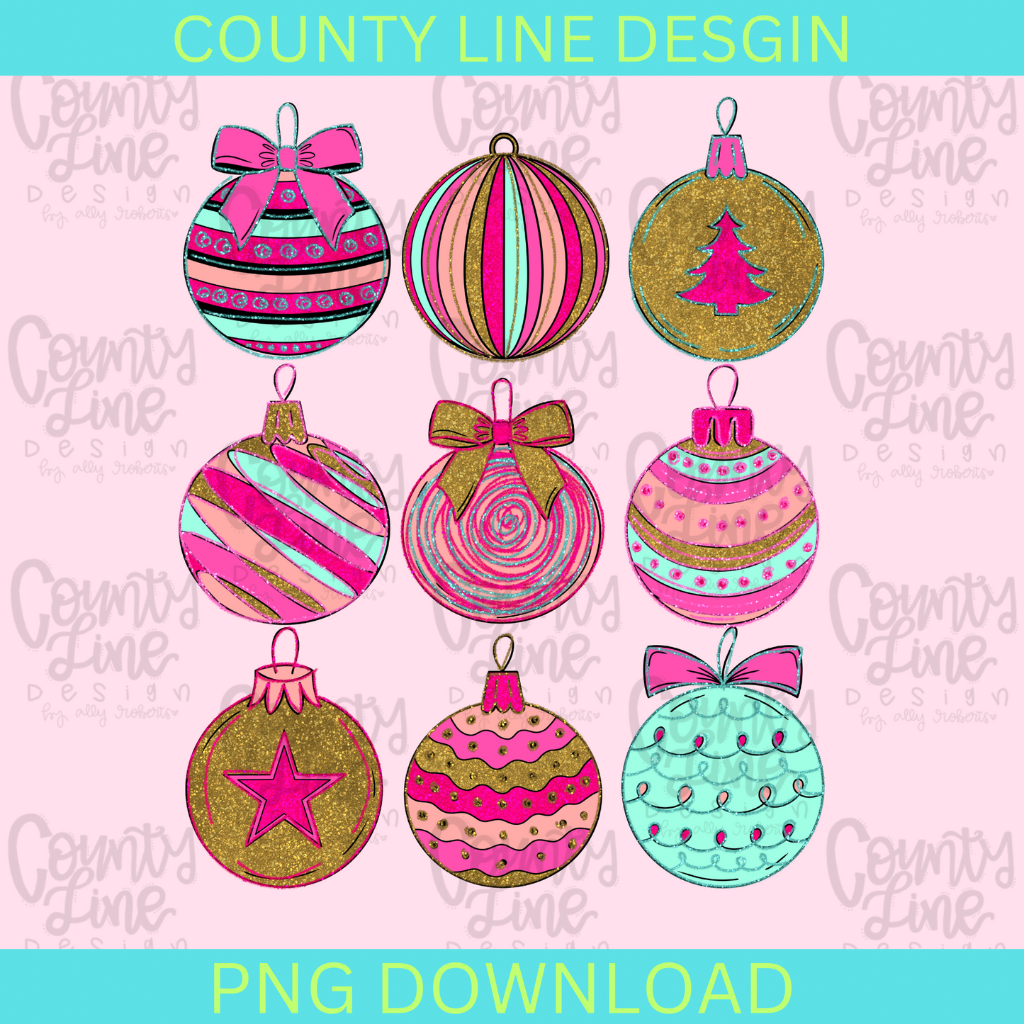 Neon Ornaments PNG