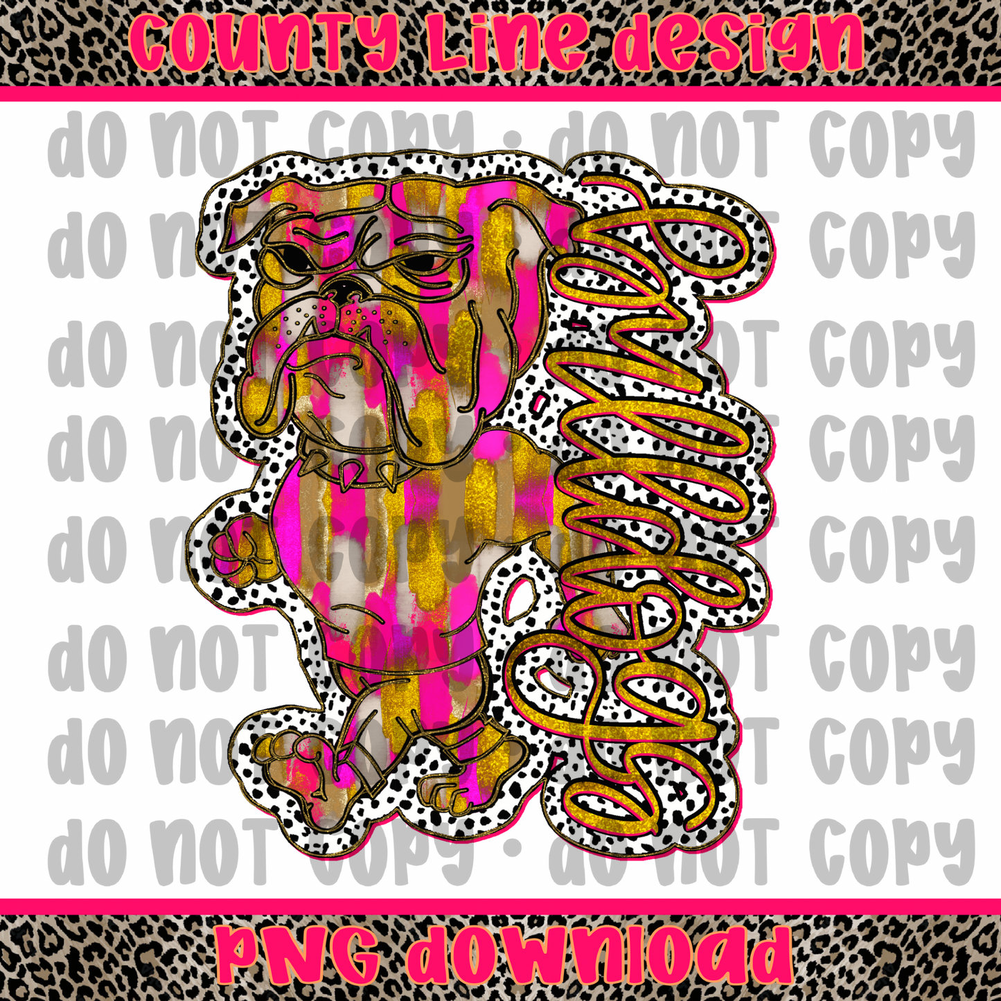 Bulldogs Pink/Gold PNG