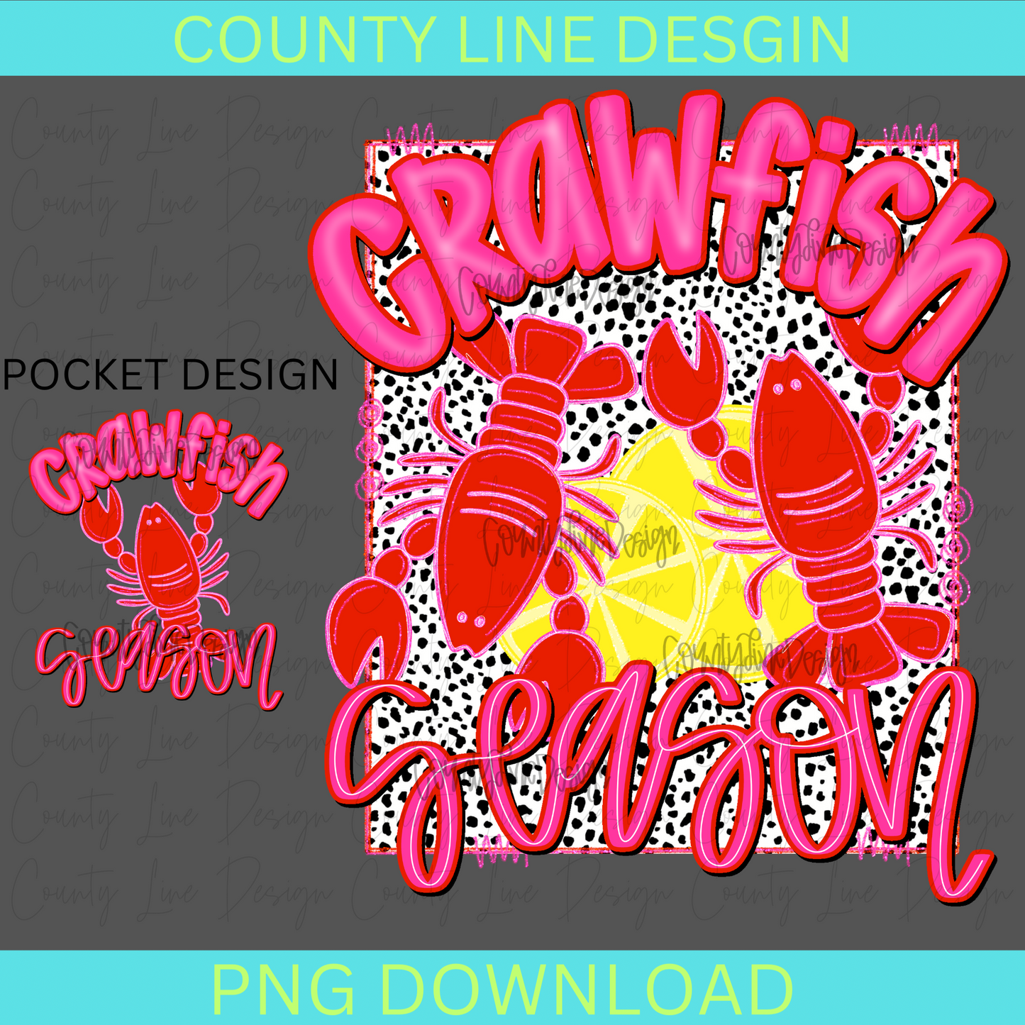 Crawfish Season Preppy PNG