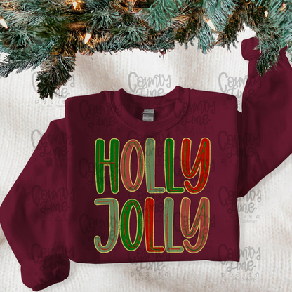 Holly Jolly Red/Green/Gold PNG