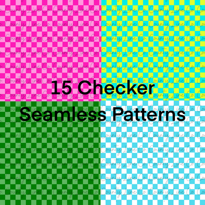 15 Checker Seamless Files PNG BUNDLE