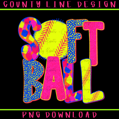 Softball NEON PNG