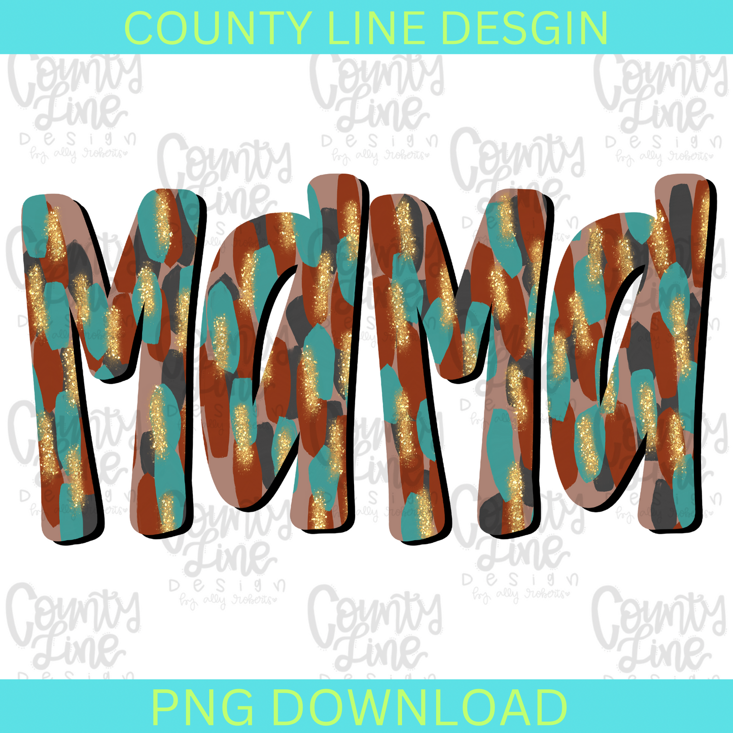 Mama Fall Brush Stroke PNG