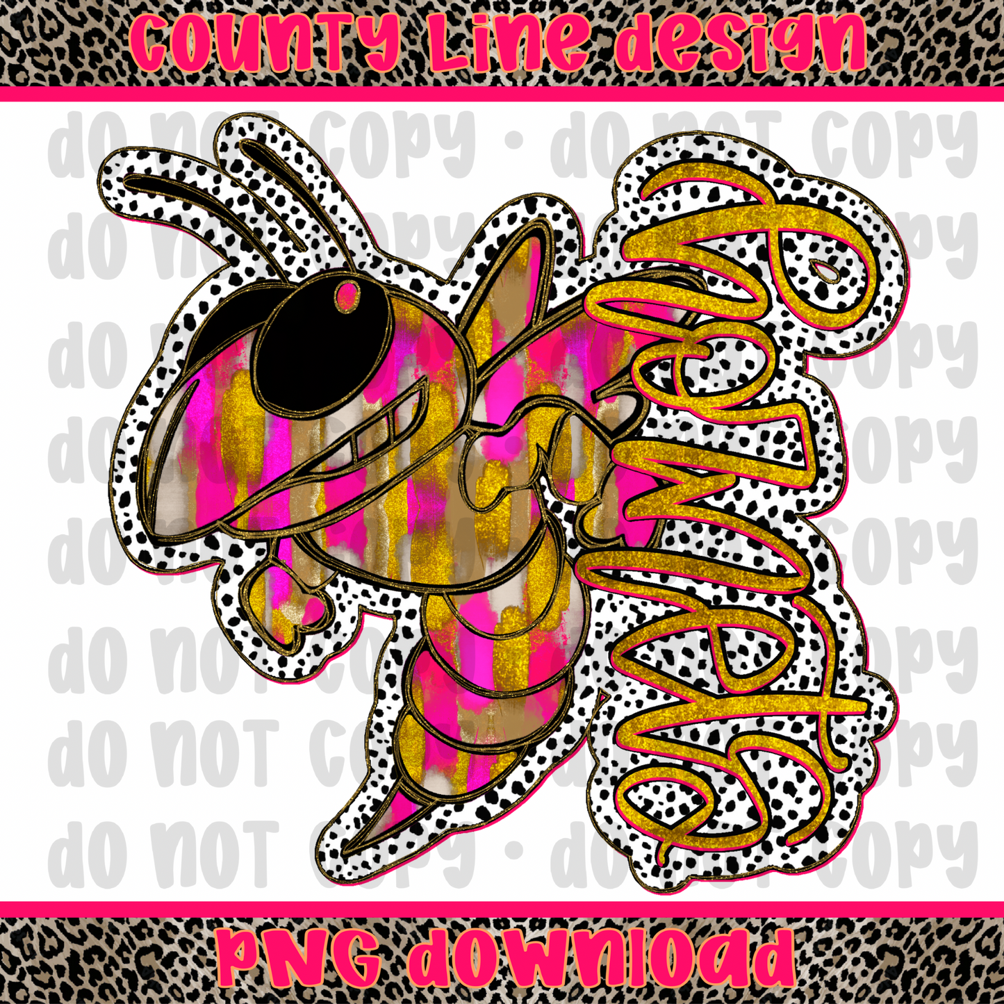 Hornets Pink/Gold PNG