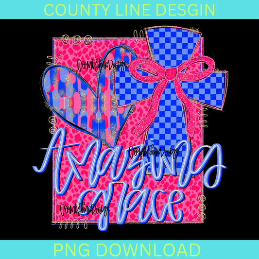 Amazing Grace Preppy Glitter PNG