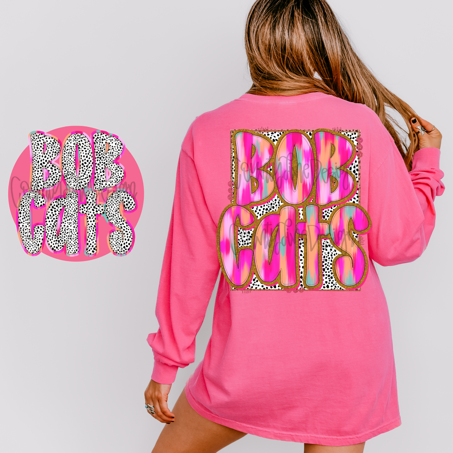 Bobcats Neon Preppy Dalmatian PNG