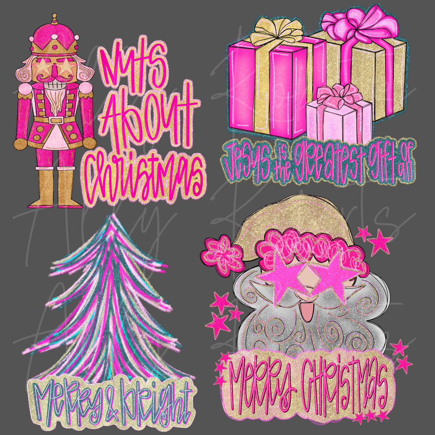 Preppy Christmas BUNDLE PNG