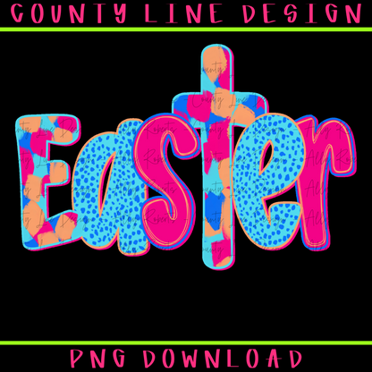 Easter neon cross PNG