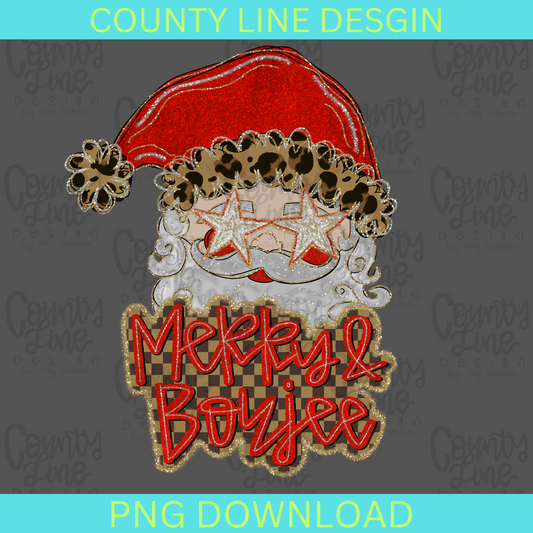 Merry & Boujee Santa PNG