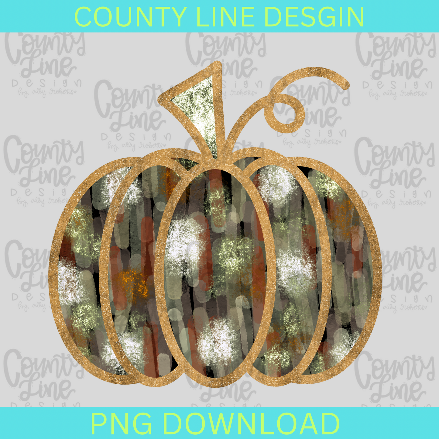 Metallic Foil Pumpkin PNG