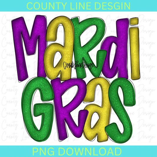 Mardi Gras Glitter PNG