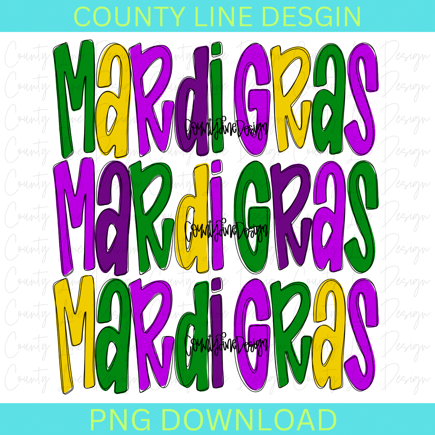 Mardi Gras Stacked PNG