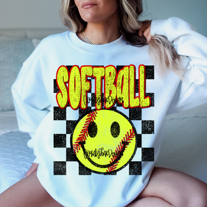 Softball DISTRESSED PNG