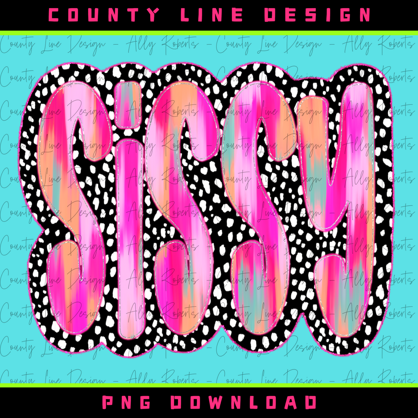 Sissy Neon Preppy Dalmatian PNG