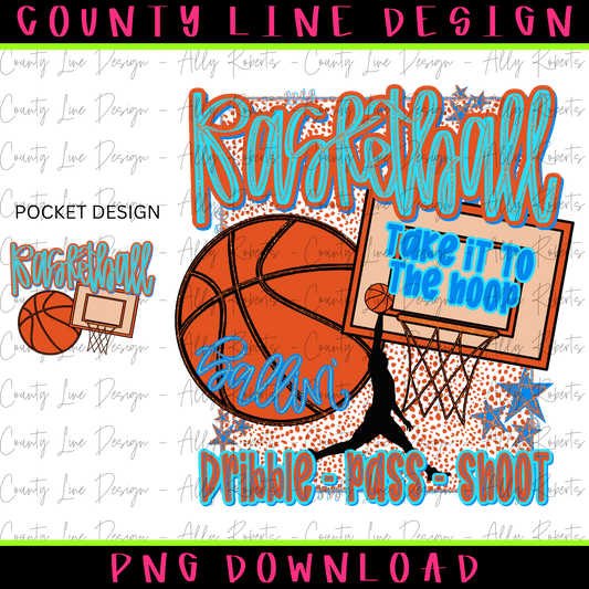 Basketball preppy PNG - POCKET DESIGN INCLUDED