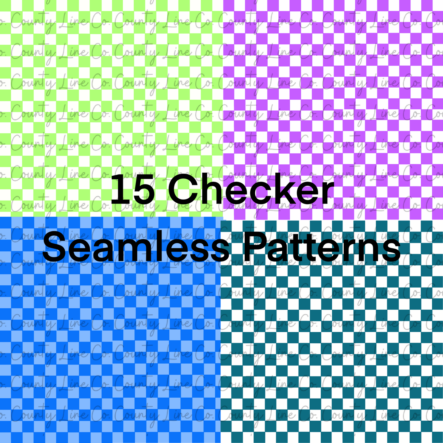 15 Checker Seamless Files PNG BUNDLE