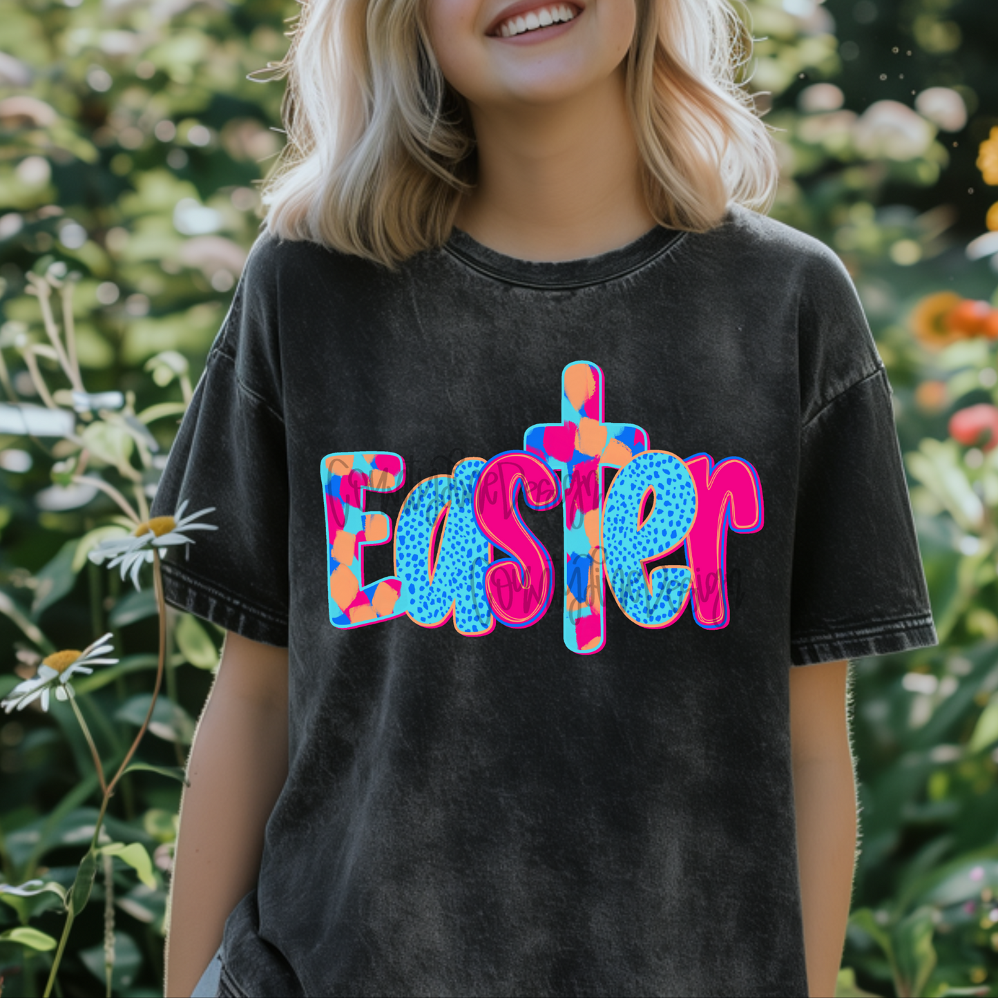 Easter neon cross PNG